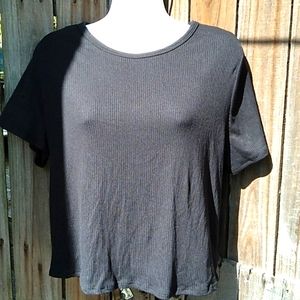 Nwt Black Lace Up Back Top (XL)